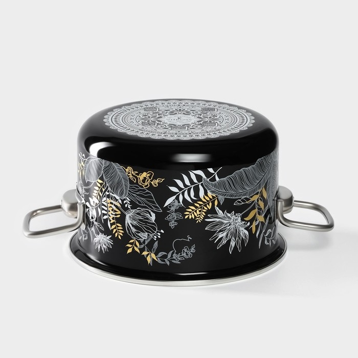 Кастрюля эмалированная Magia, 3 л, стеклянная крышка, индукция, черный Кастрюля эмалированная Magia, 3 л, стеклянная крышка, индукция, черный