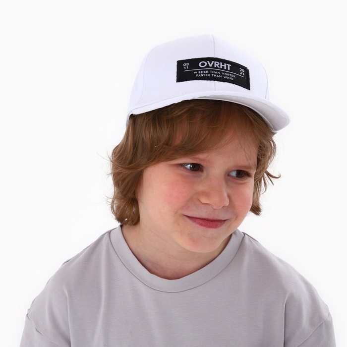 Кепка детская для мальчика для девочки OVRHT, цвет белый, р-р 52-54, 5-7 лет