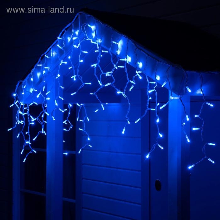 Гирлянда Гирлянда "Бахрома" 3 х 0.6 м , IP65, УМС, белая нить каучук, 108 LED, свечение синее, 220 В
