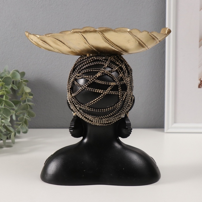 Сувенир полистоун подставка Сувенир полистоун подставка "Девушка с золотым листком на голове" 10,5х22х23,5 см