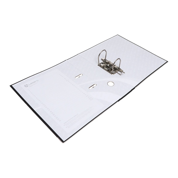 Папка-регистратор А4, 75 мм, Calligrata, ПВХ, тиснение Папка-регистратор А4, 75 мм, Calligrata, ПВХ, тиснение "лен", металлическая окантовка, карман на корешок, собранная, черная, микс