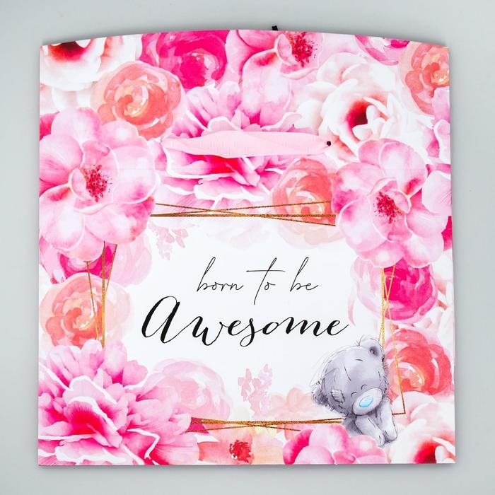 Пакет-коробка, 20x28x13 см Пакет-коробка, 20x28x13 см "Born to be awesome", упаковка, Me To You