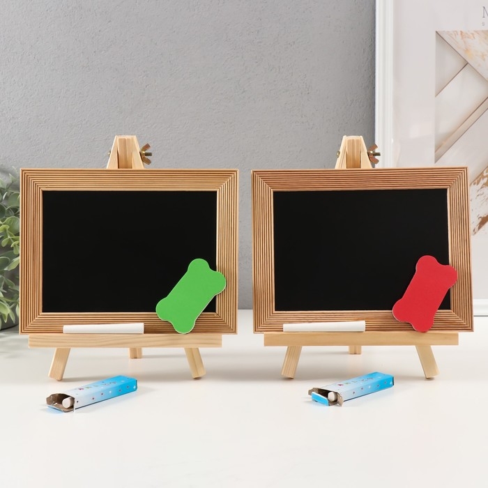 Сувенир дерево  Сувенир дерево "Меловая доска на мольберте" губка + мелки 3,5х21х24 см