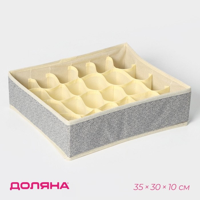 Органайзер для хранения белья Доляна «Европа», 24 ячейки, 35×30×10 см, цвет серый Органайзер для хранения белья Доляна «Европа», 24 ячейки, 35×30×10 см, цвет серый