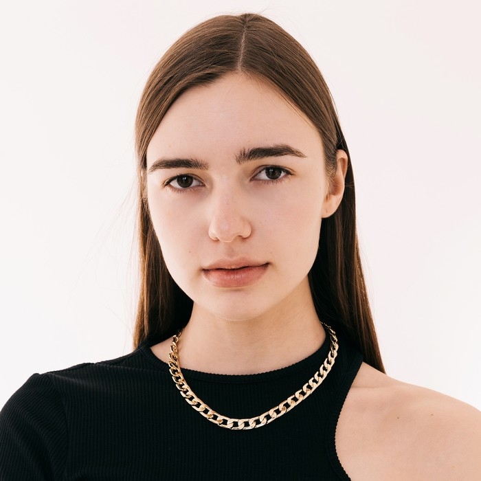 Колье «Цепь голден» плоская, цвет глянцевое золото, 45 см Колье «Цепь голден» плоская, цвет глянцевое золото, 45 см