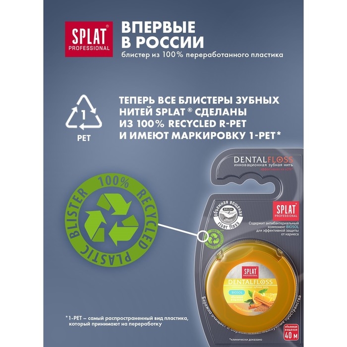 Зубная нить Splat  Зубная нить Splat "апельсин-корица" 40 м