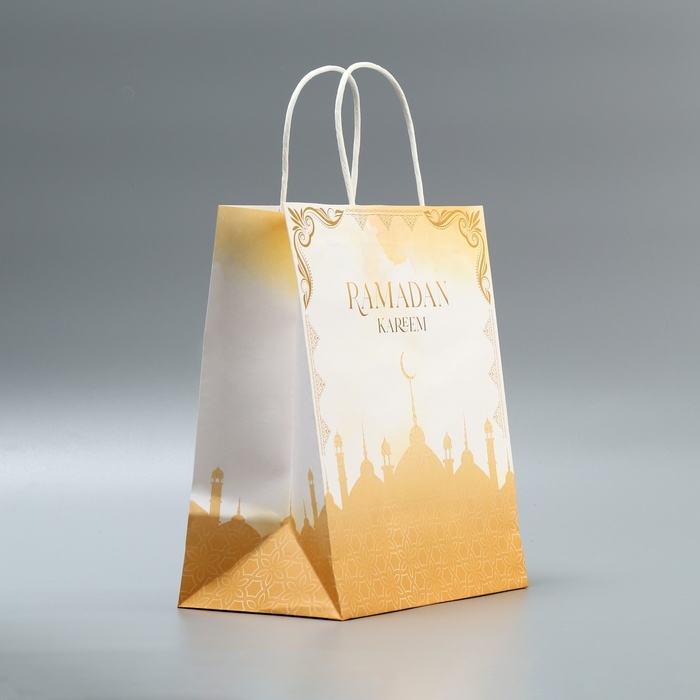 Пакет подарочный крафтовый, упаковка, Ramadan kareem, 22 х 25 х 12 см Пакет подарочный крафтовый, упаковка, Ramadan kareem, 22 х 25 х 12 см