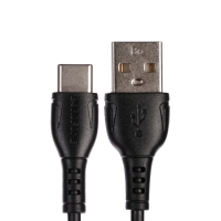 Кабель Eltronic Type-C - USB, 2.4 А, 1 м, зарядка + передача данных, пакет, черный