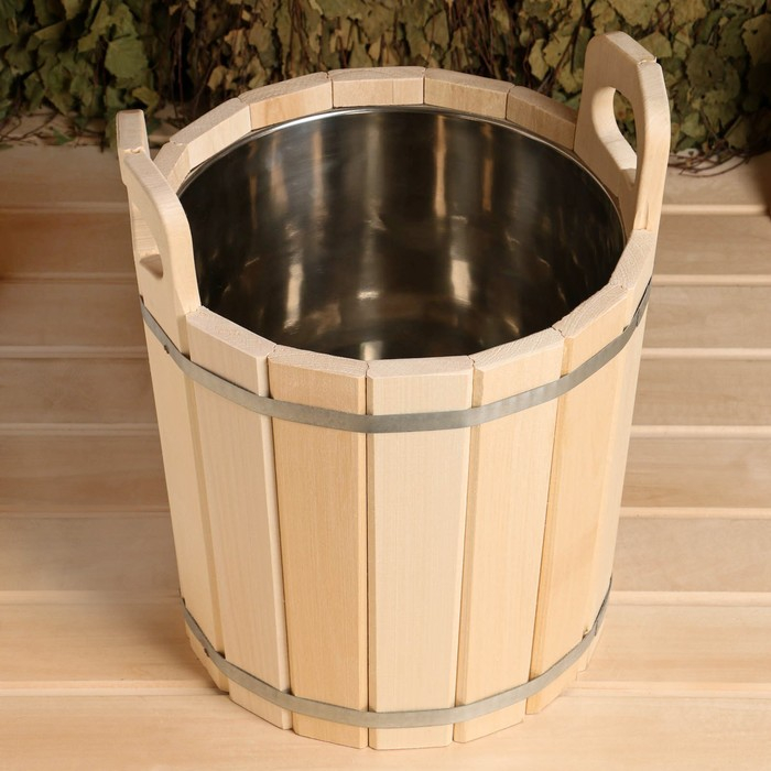 Запарник из липы, 16 л, с нержавеющей вставкой Запарник из липы, 16 л, с нержавеющей вставкой