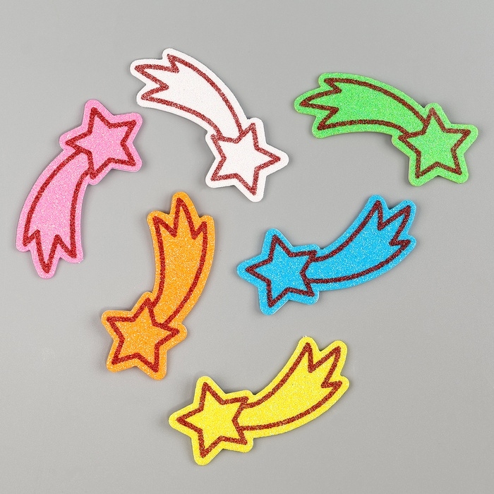 Набор наклеек из EVA  Набор наклеек из EVA "Звёзды", 6 шт, цвет МИКС