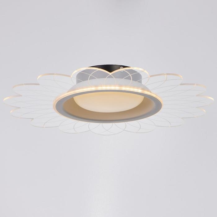 Люстра с ПДУ 1200/1 LED 52Вт 3000-6000К диммер белый-прозрачный 50х50х8 см BayerLux