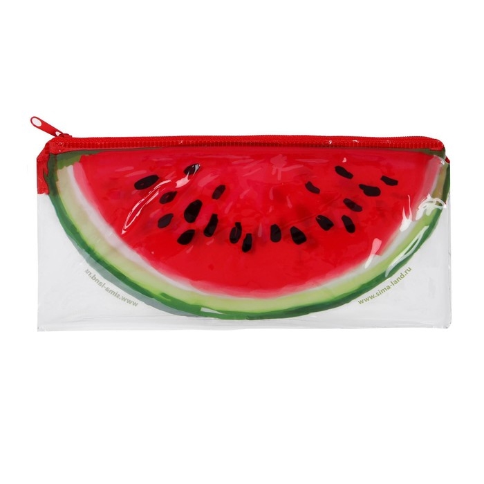 Пенал мягкий 1 отделение, 95 х 205 мм, плоский, ПВХ, Calligrata Пенал мягкий 1 отделение, 95 х 205 мм, плоский, ПВХ, Calligrata "Арбузик"