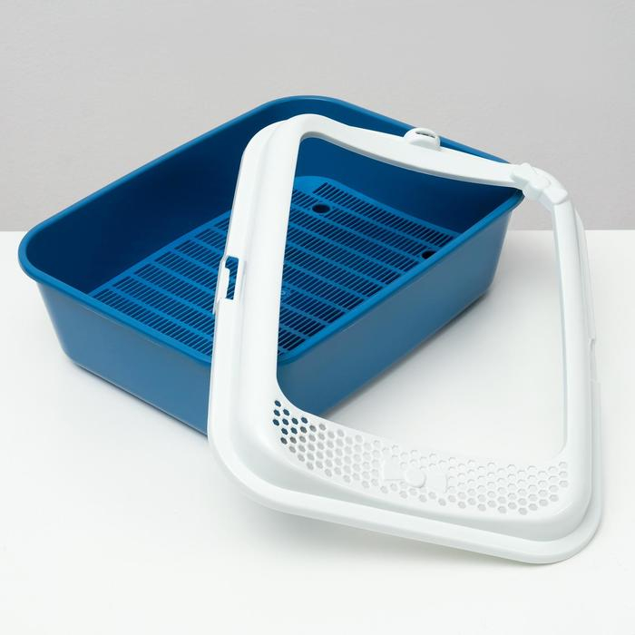 Туалет Сима с бортом + сетка + совок-микс 30 х 39 х 13,5 см синий FIX Туалет Сима с бортом + сетка + совок-микс 30 х 39 х 13,5 см синий FIX