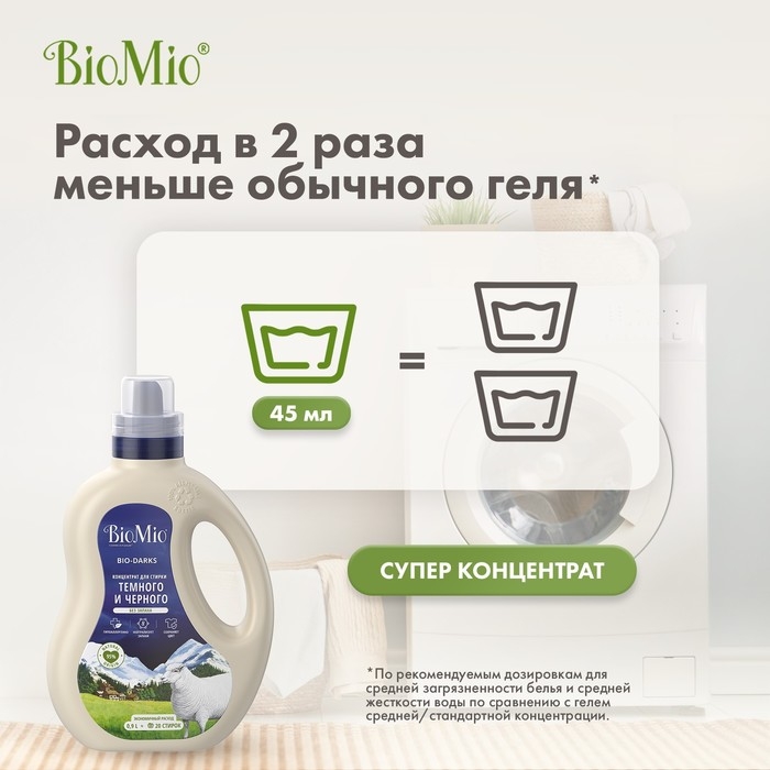 Гель для стирки черных и джинсовых тканей, BioMio Black&Darks, 900 мл Гель для стирки черных и джинсовых тканей, BioMio Black&Darks, 900 мл
