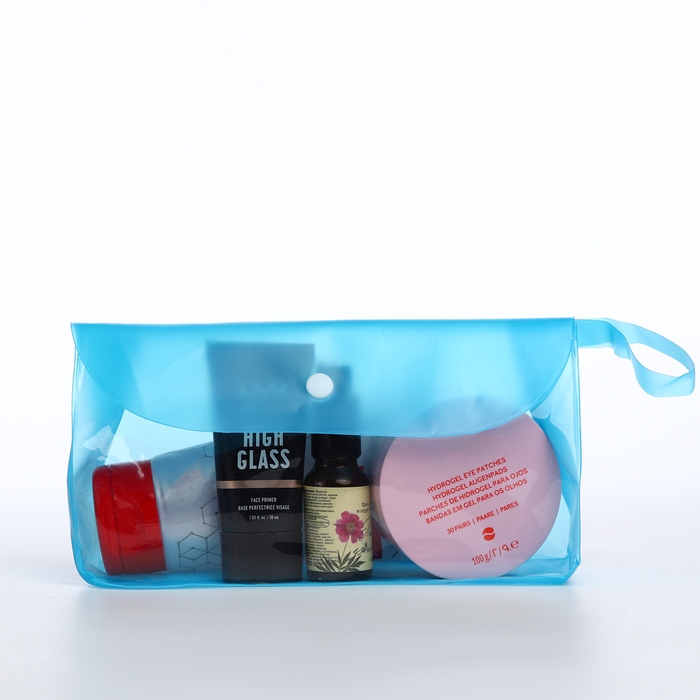 Косметичка на кнопке, цвет голубой Косметичка на кнопке, цвет голубой