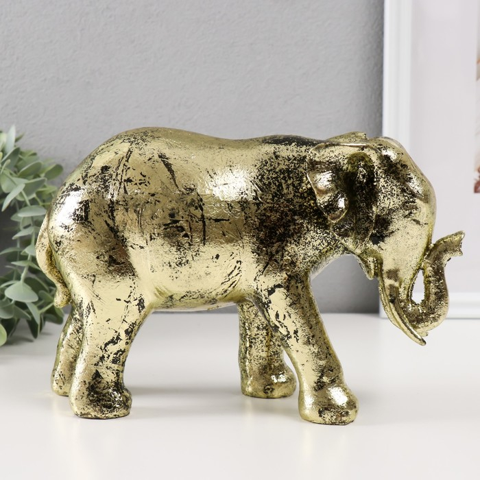 Сувенир полистоун Сувенир полистоун "Золотой слон" 16,5х23,5х9,5 см