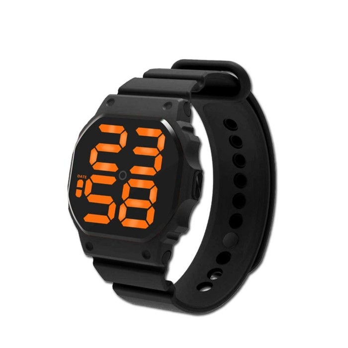 Часы наручные электронные  с силиконовым ремешком, влагозащищенные