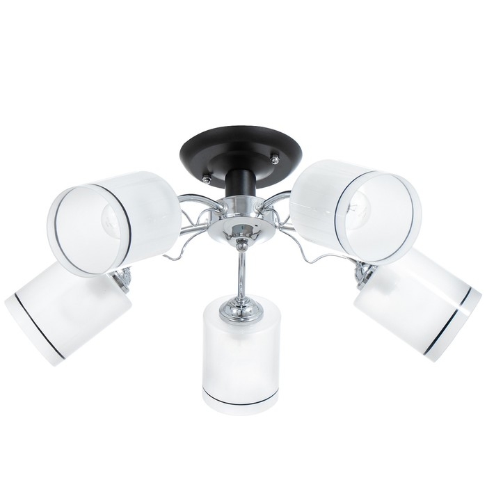 Люстра Люстра "Новелла" 5хЕ27 40т чёрно-хромовый 58х58х27 см BayerLux