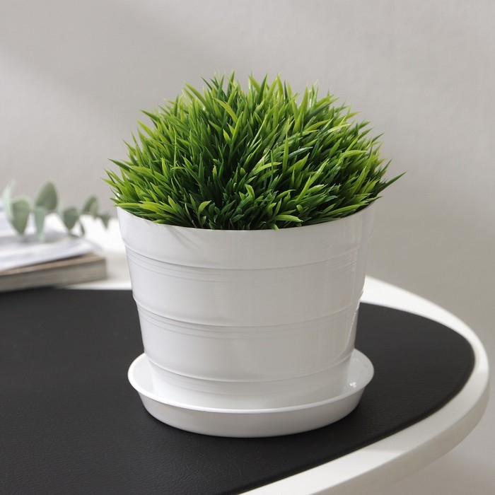 Горшок с поддоном «Классик», 600 мл, цвет белый Горшок с поддоном «Классик», 600 мл, цвет белый