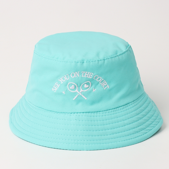 Панама детская для девочки «Ракетки», цвет бирюзовый, р-р 54 Панама детская для девочки «Ракетки», цвет бирюзовый, р-р 54