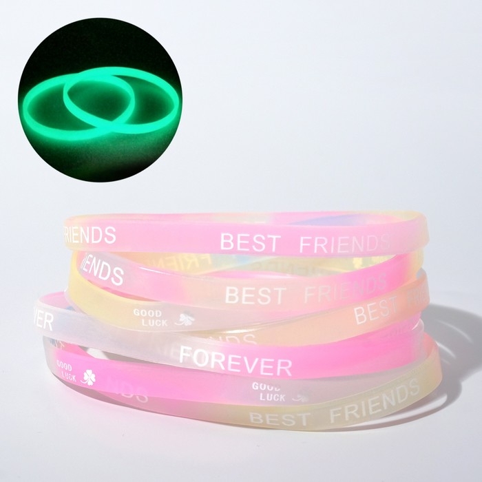 Силиконовый браслет «Светоотражающий» вспышка, набор 10 шт., цвет МИКС, 5,7 см Силиконовый браслет «Светоотражающий» вспышка, набор 10 шт., цвет МИКС, 5,7 см