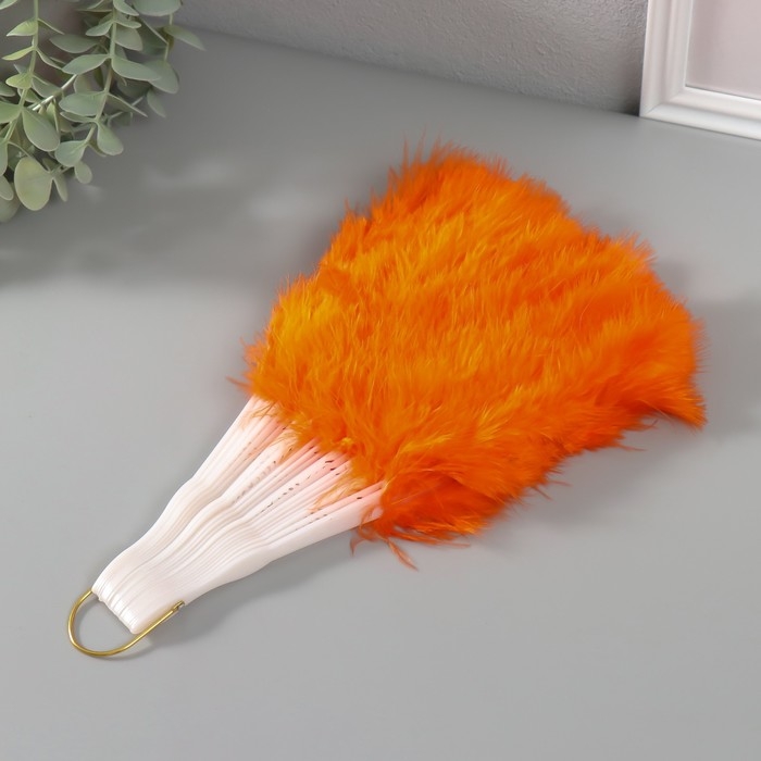 Веер пластик, перо  Веер пластик, перо "Оранжевый" h=26 см 25 лопастей 3х50х26 см