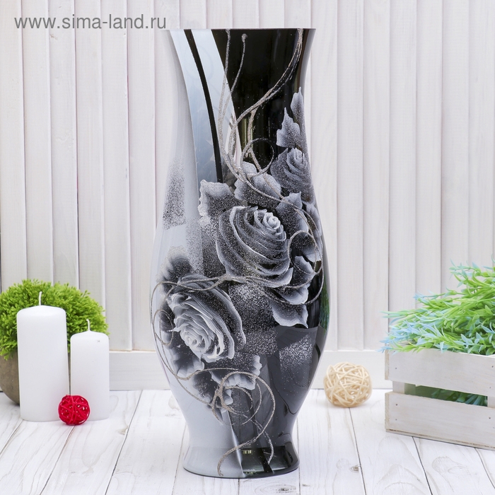 Ваза  Ваза " Серебряные цветы" d-13см, 40 х15 см