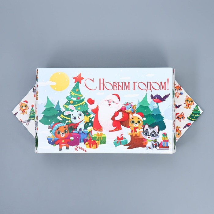 Коробка - конфета подарочная новогодняя складная «Новый год», 18 х 28 х 10 см, Новый год Коробка - конфета подарочная новогодняя складная «Новый год», 18 х 28 х 10 см, Новый год