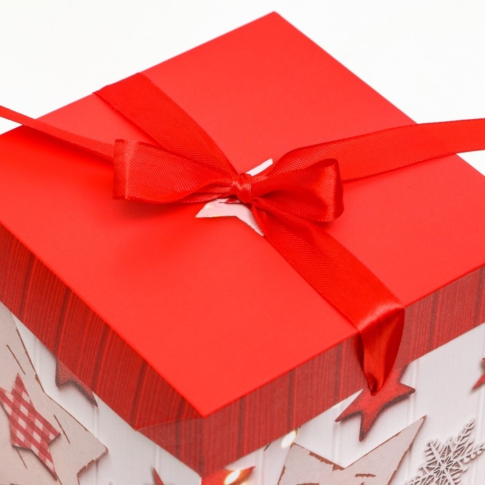 Новый год. Коробка Самосборная «Звезды новый год» 15 х 15 х 15 см