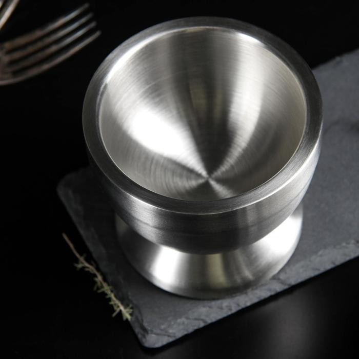 Ступка с толкушкой Доляна Steel, 10 см, нержавеющая сталь Ступка с толкушкой Доляна Steel, 10 см, нержавеющая сталь