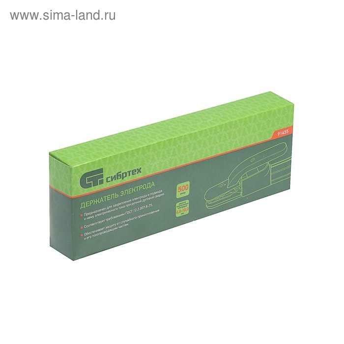 Держатель электродов  Держатель электродов "Сибртех" 91455, 500 А, d=10 мм, рукоятка 170 мм, сечение 50-95 мм2