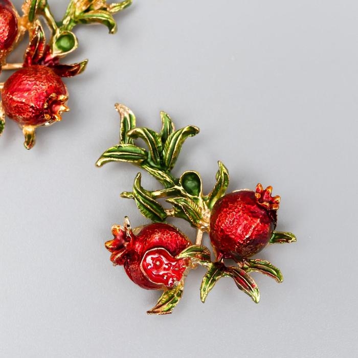 Декор для творчества металл Декор для творчества металл "Гранаты на ветке" 3,2х2,3 см