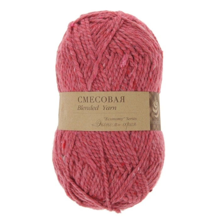 Пряжа "Смесовая" 30% шерсть, 70% акрил 200м/200гр (816-Красн.меланж)