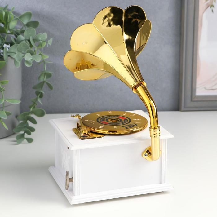 Шкатулка музыкальная Шкатулка музыкальная "Патефон золотистый" 23х12,5х10,5 см