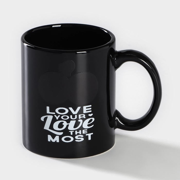 Кружка - хамелеон керамическая Доляна &laquo;Моя любовь&raquo;, 350 мл, цвет чёрный