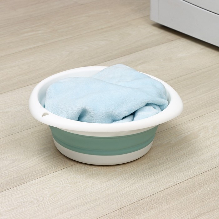 Таз складной «Флекс», 5.5 л, 32.5×33×4.5 см, цвет морская волна Таз складной «Флекс», 5.5 л, 32.5×33×4.5 см, цвет морская волна