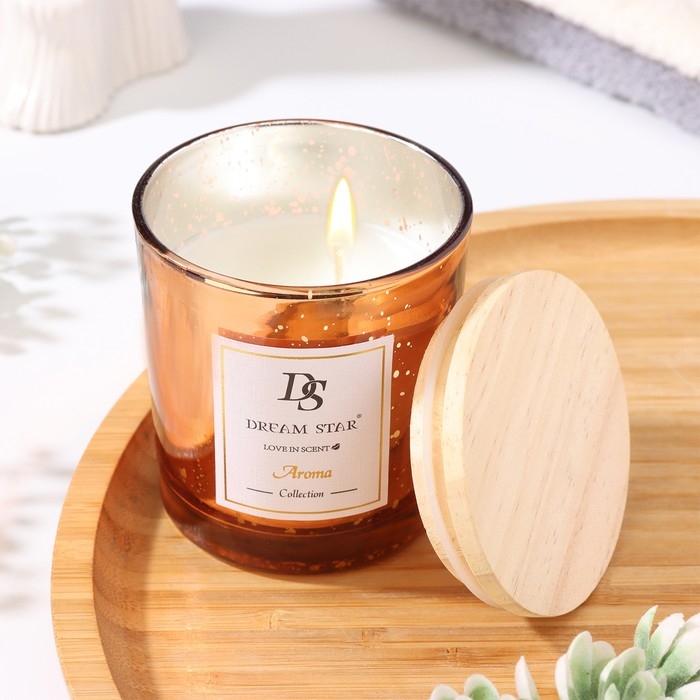 Свеча ароматическая в стакане  Свеча ароматическая в стакане "Dream Star", белый чай и имбирная лилия, 7,5х8,5 см