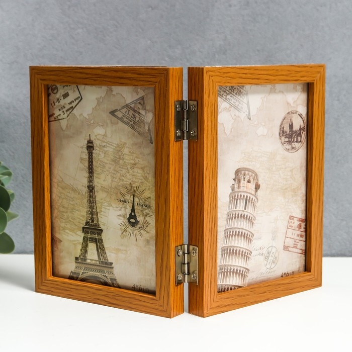 Фоторамка МДФ на 2 фото 10х15 см  Фоторамка МДФ на 2 фото 10х15 см "Сосна" 16х3х23,5 см