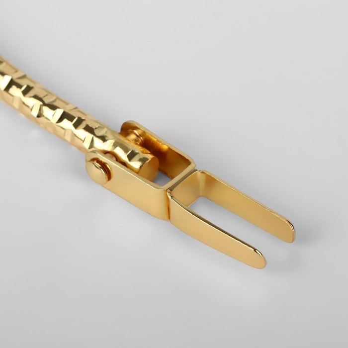 Ручка для сумки «Рифлёная рамка», металлическая, на прокол, 13 × 9 см, цвет золотой Ручка для сумки «Рифлёная рамка», металлическая, на прокол, 13 × 9 см, цвет золотой