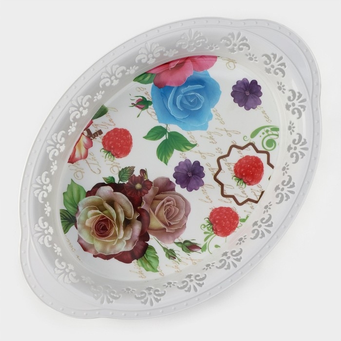 Поднос пластиковый «Вензель», 30,5×21,5 см, рисунок МИКС Поднос пластиковый «Вензель», 30,5×21,5 см, рисунок МИКС