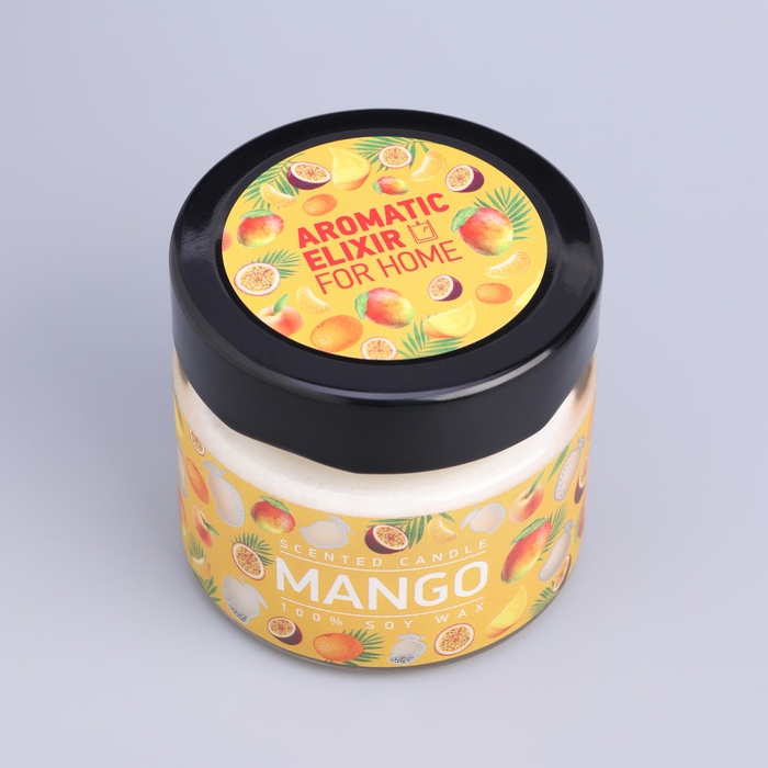 Свеча ароматическая в банке  Свеча ароматическая в банке "Манго маракуйя", совый воск, 80 г