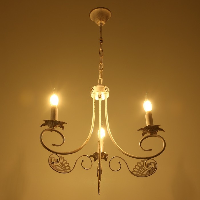 Люстра Люстра "Элессия" 3xE14 40Вт белый с золотой патиной 55х55х41,5-100 см