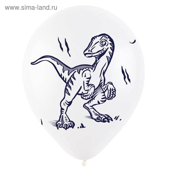 Шар латексный 12 Шар латексный 12" «Динозавры», пастель-кристалл, 4-сторонний, набор 100 шт., МИКС