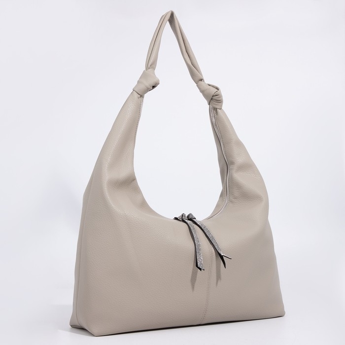 Сумка-хобо на молнии, цвет серый Сумка-хобо на молнии, цвет серый