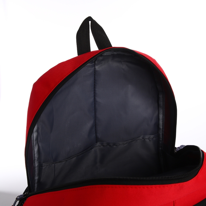 Рюкзак школьный, 2 отдела молнии, 3 кармана, цвет чёрный/красный Рюкзак школьный, 2 отдела молнии, 3 кармана, цвет чёрный/красный