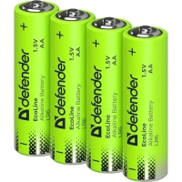 Батарейка DEFENDER алкалиновая LR6-24box АА, бокс 24шт/уп EcoLine