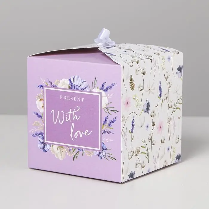 Коробка подарочная складная, упаковка, «With love», 12 х 12 х 12 см Коробка подарочная складная, упаковка, «With love», 12 х 12 х 12 см