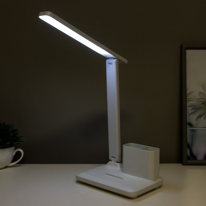 Настольная лампа сенсорная LED 10Вт АКБ USB белый 17х25,5х29 см Настольная лампа сенсорная LED 10Вт АКБ USB белый 17х25,5х29 см