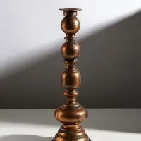 Металлический подсвечник на 1 свечу &laquo;Эрмете&raquo;, состаренная бронза, 13.5&times;13.5&times;43.5 см