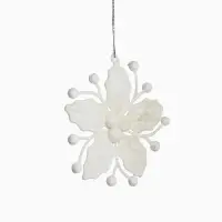 Ёлочная игрушка &laquo;Зимнее волшебство. Снежный цветок&raquo; пластик, 9 см, белый